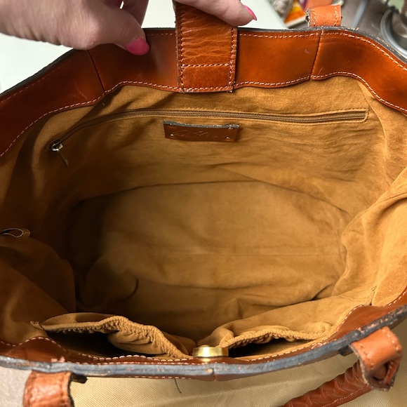 Patricia Nash Brown Leather Mallory Tote Bag with dust bag - Picture 8 of 13